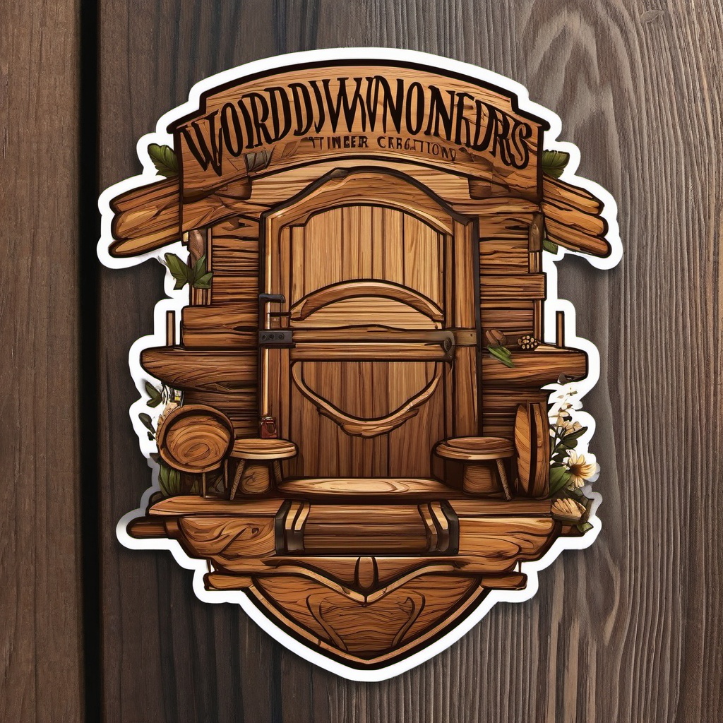 Woodworking Wonders sticker- Crafty Timber Creations, , color sticker vector art