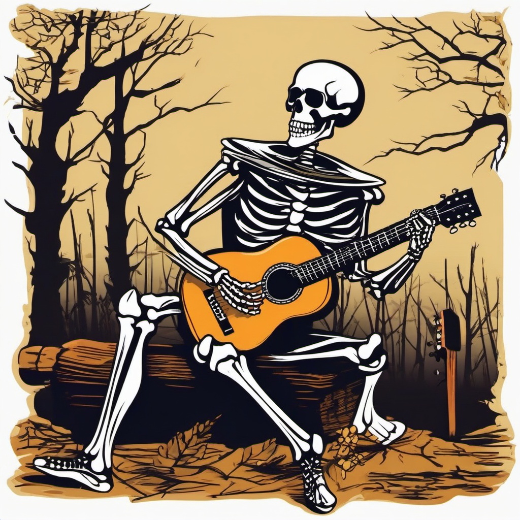 Skeleton clipart - skeleton playing guitar  clipart