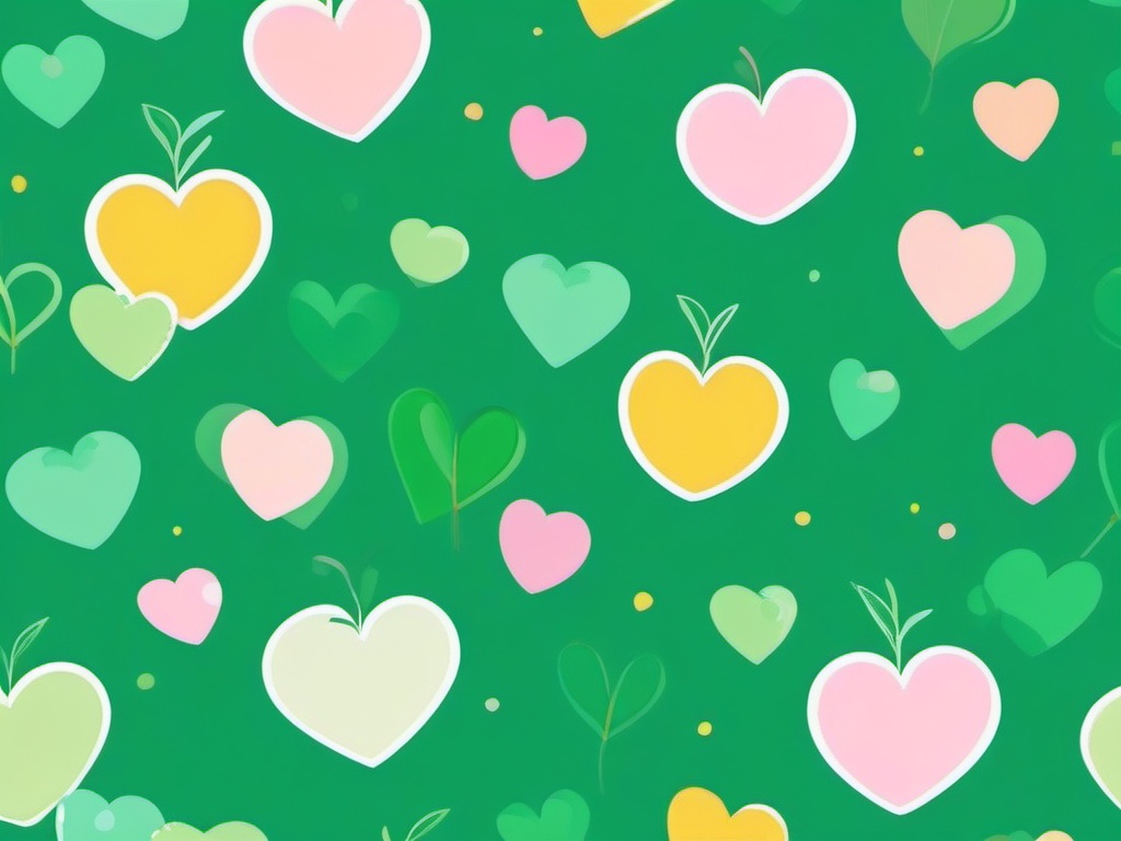 Cute Background Green - Cheerful green background with pastel accents, bringing a cute vibe.  background wallpaper