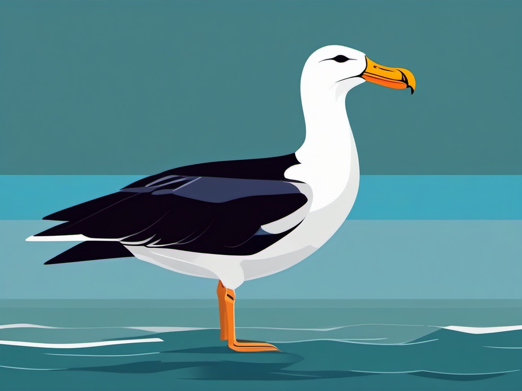 Albatross clipart - Oceanic bird known for its long-distance flight, ,color clipart vector style