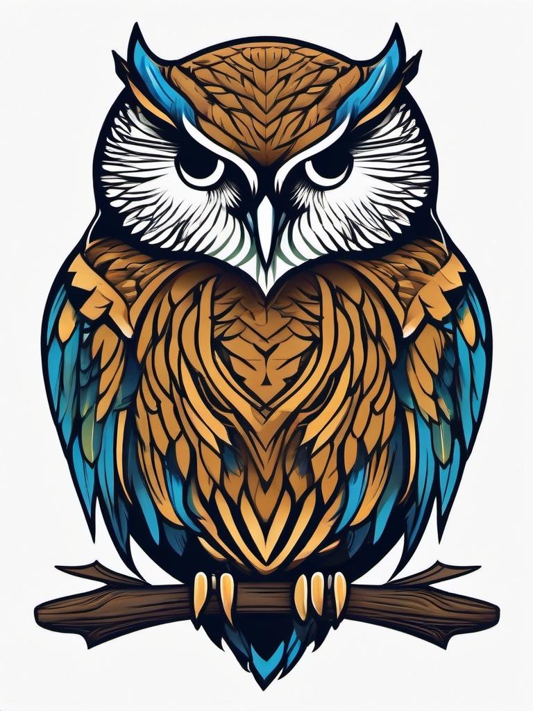 Drake Owl Tattoo - Express fandom with a tattoo inspired by Drake's iconic owl symbol.  simple color tattoo,vector style,white background