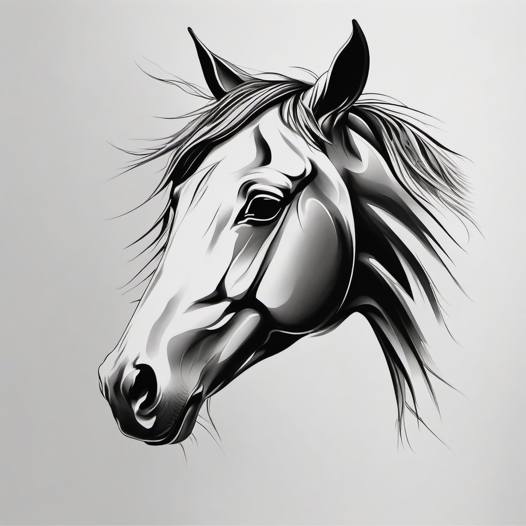 tattoo for horses  simple tattoo,minimalist,white background