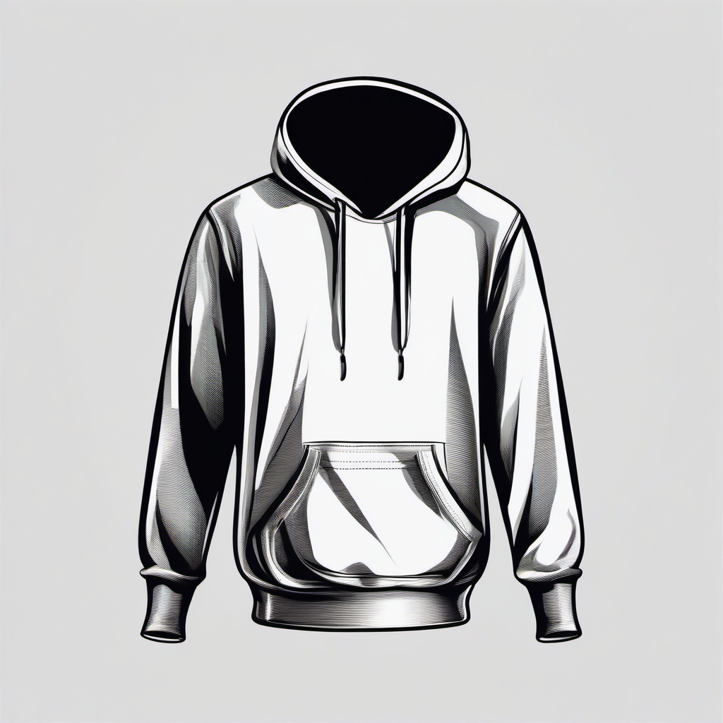 Hoodie with a pocket on the front clipart.  vector style illustration, white background