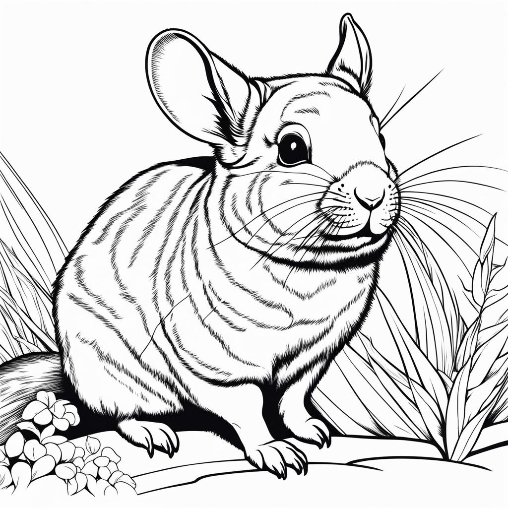 chinchillas cute animals coloring page 