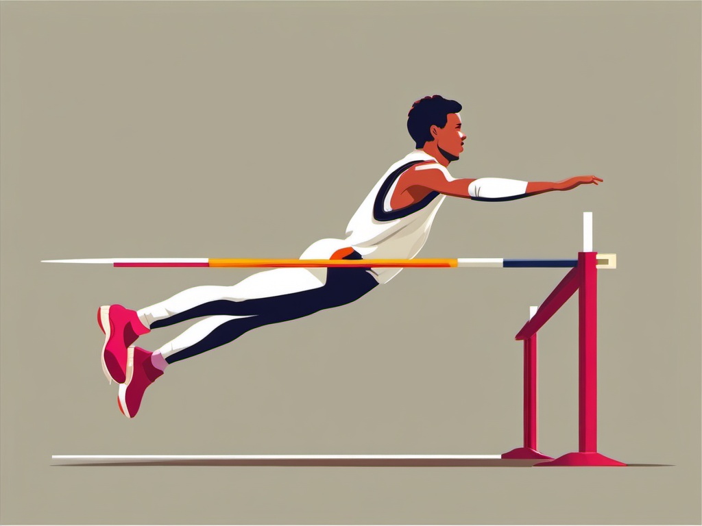 High Jump Successful Clearance Clipart - A high jumper successfully clearing the bar.  color vector clipart, minimal style