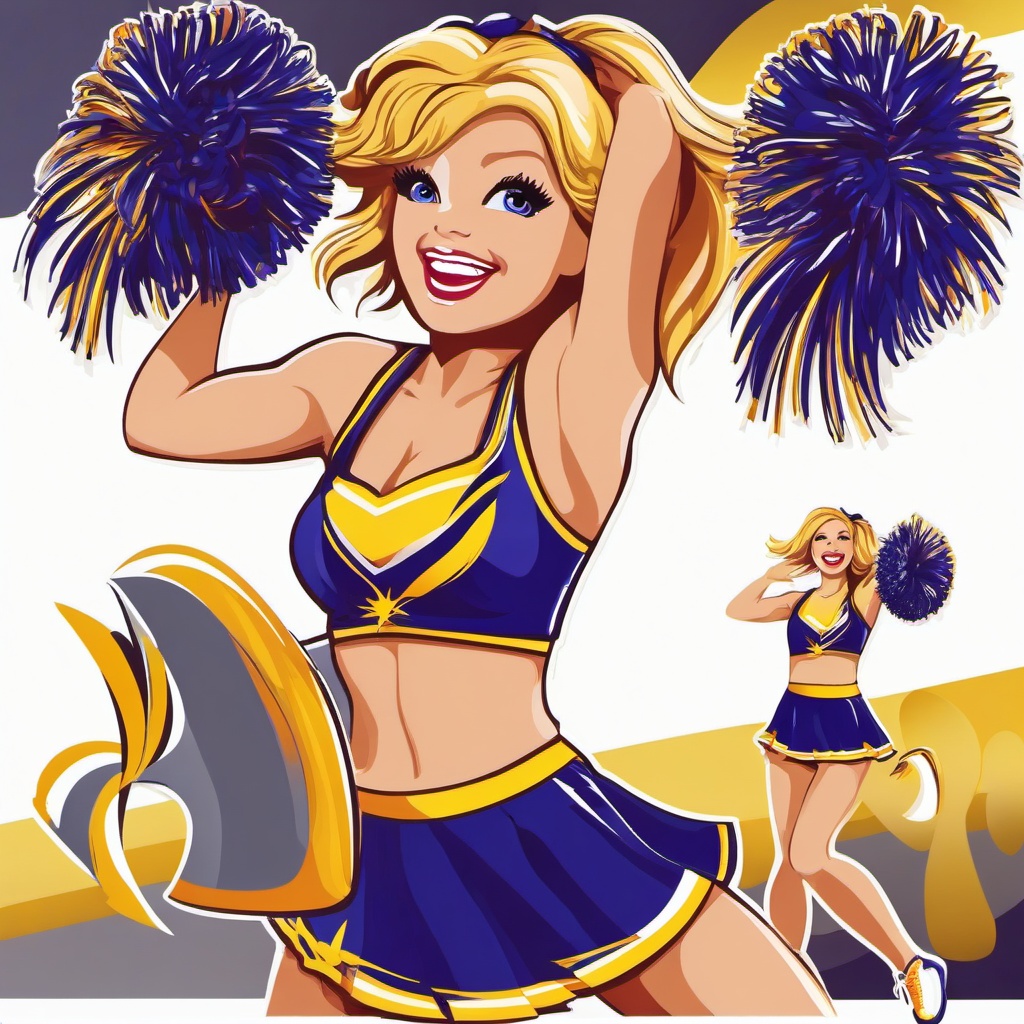 Cheerleader clipart - cheerleader performing a cheer routine  