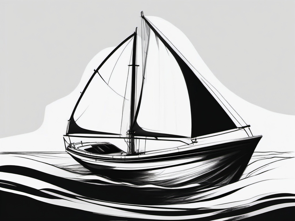 simple drawing of a boat  minimal rough sketch scribbles,doodles,black and white