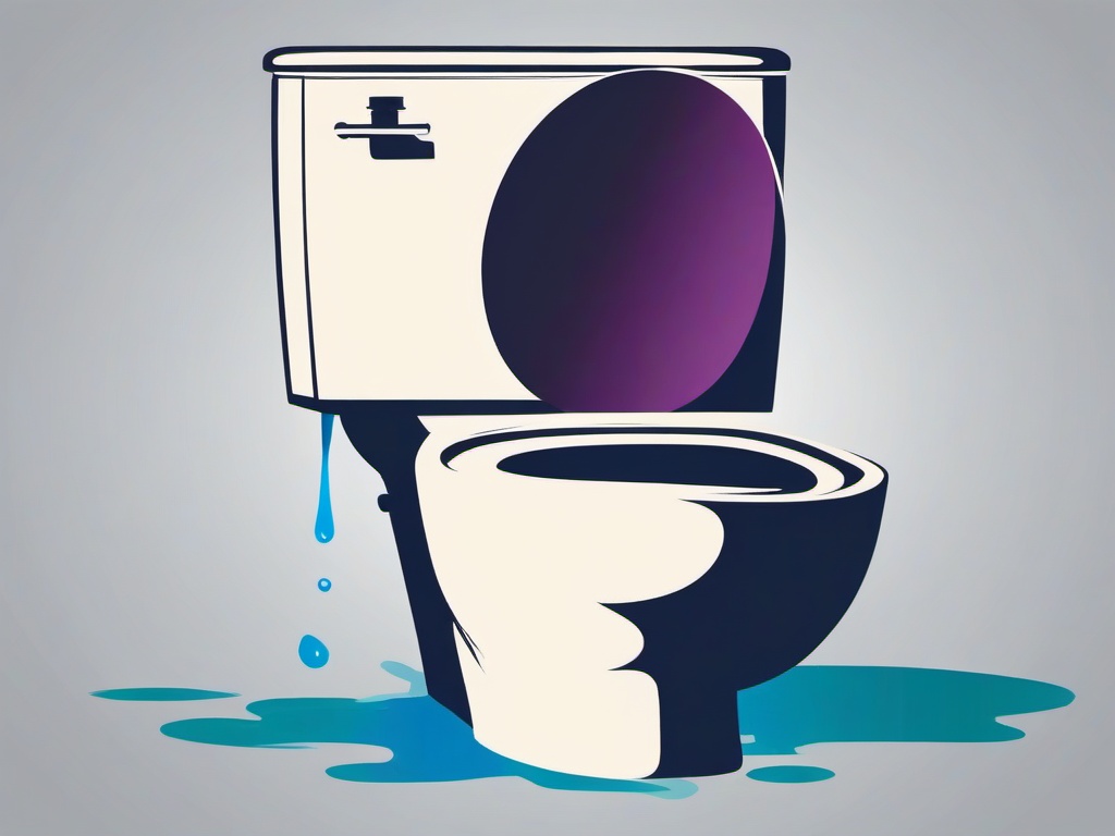 Toilet clipart - toilet overflowing with water  color,minimalist,vector clipart