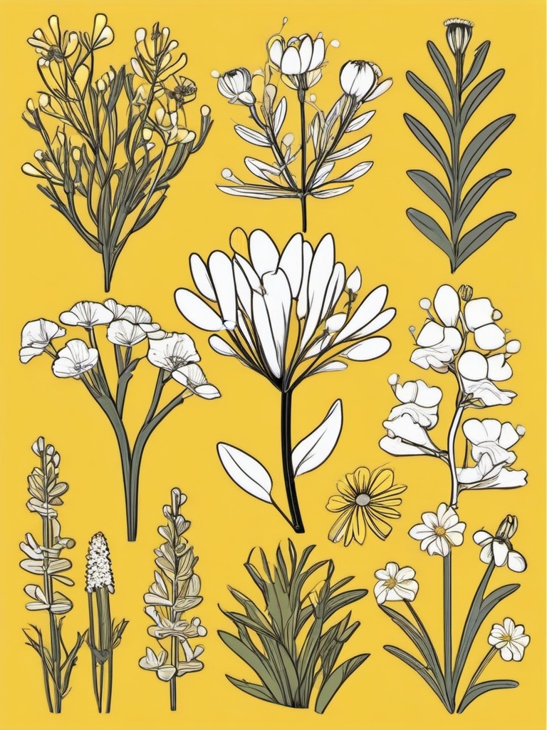 Arctic Yellow Compositae Clip Art - Yellow compositae flowers in the Arctic region,  color vector clipart, minimal style