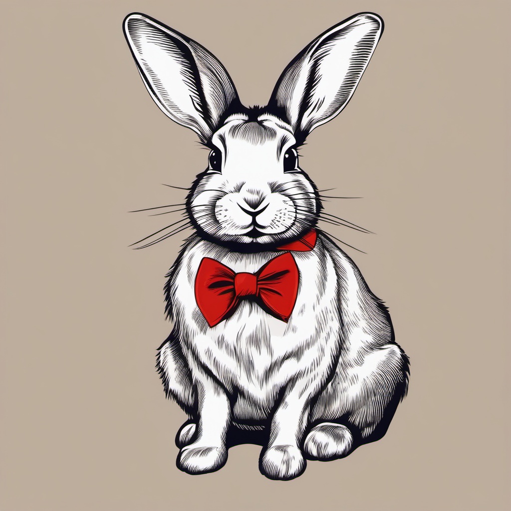 Bunny clipart - bunny wearing a bowtie  