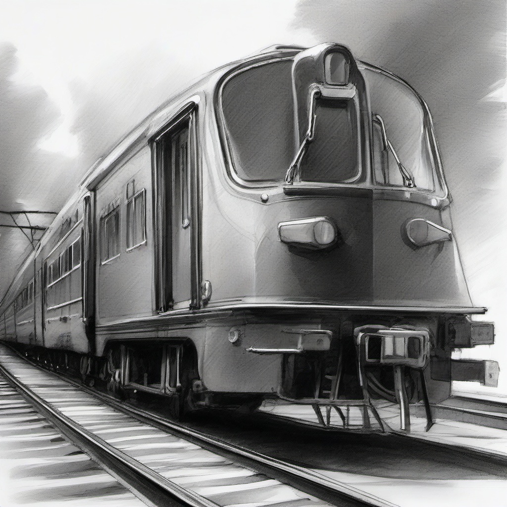 pencil sketch of train  minimal rough sketch scribbles,doodles,black and white