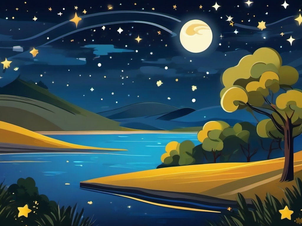 Cartoon Starry Night Background  