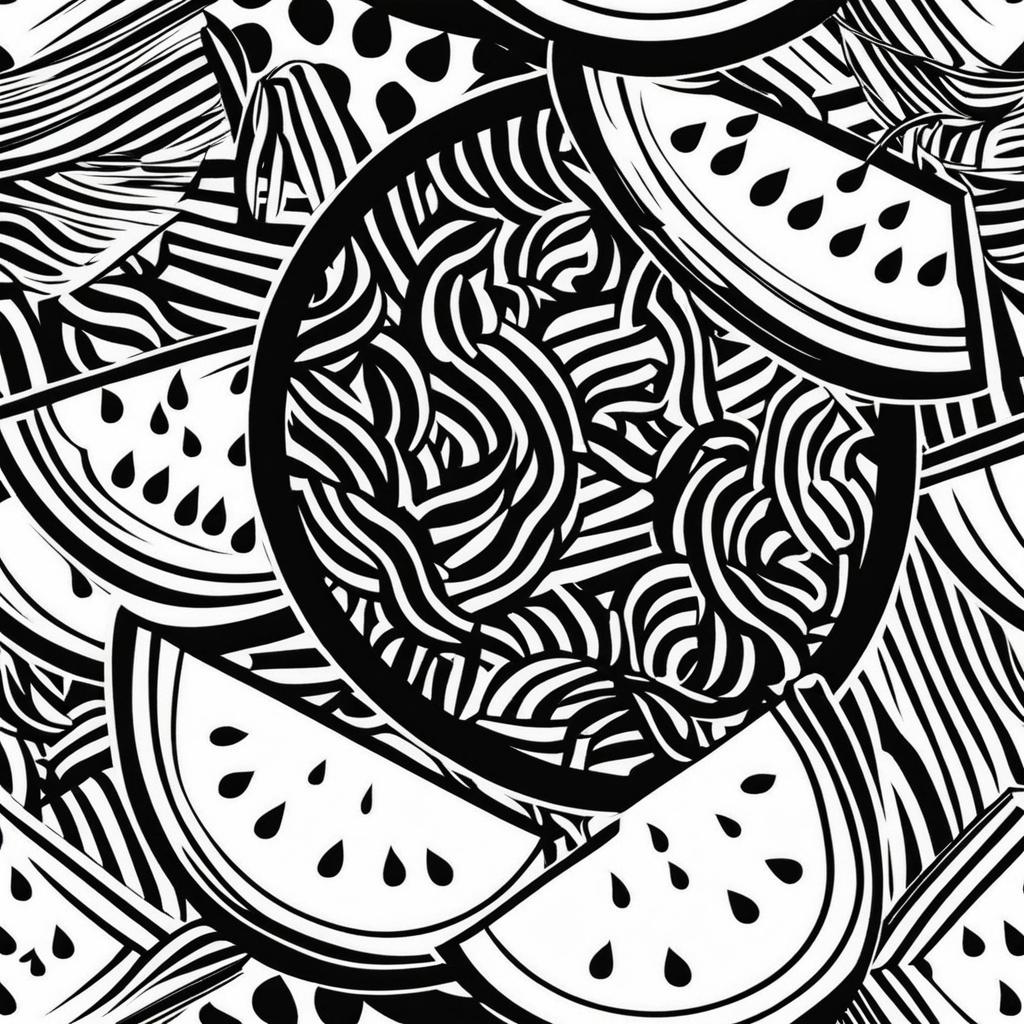 watermelon clipart black and white 