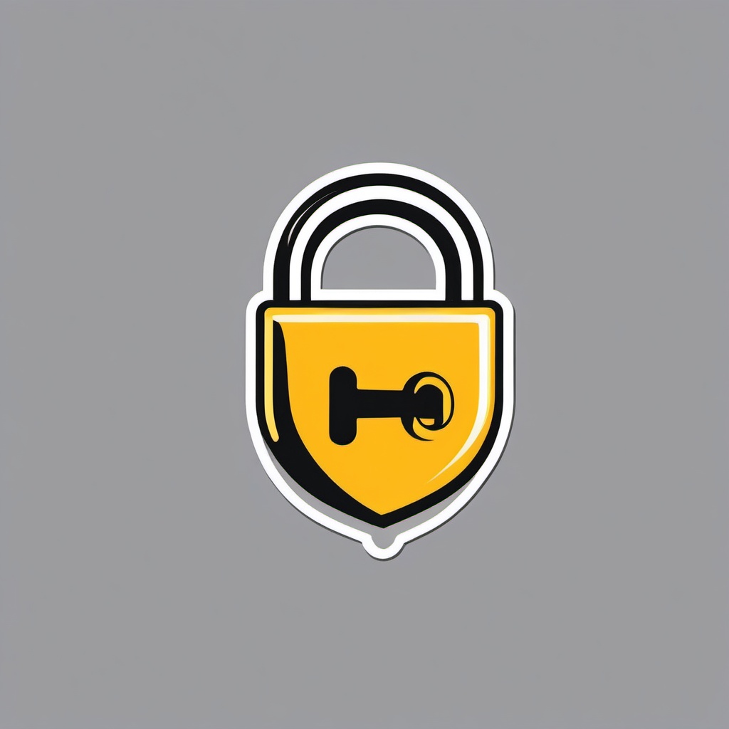 Locked Padlock and Key Emoji Sticker - Secure connection, , sticker vector art, minimalist design