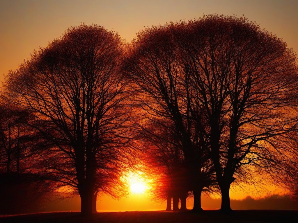 Sunset Wallpaper - Sunlight through autumn trees.  sunset background