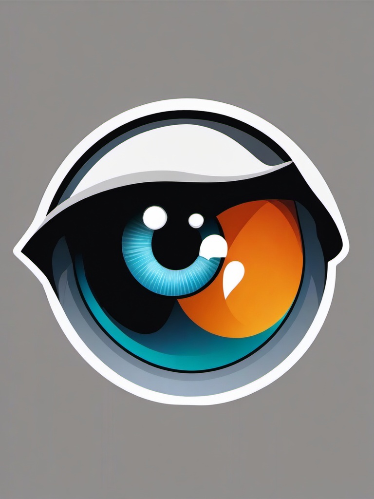 Eyeball clipart - cartoon eyeball with a surprised look  color,minimalist,vector clipart