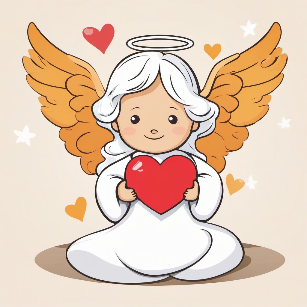 Angel clipart - angel spreading love and kindness  color,minimalist,vector clipart