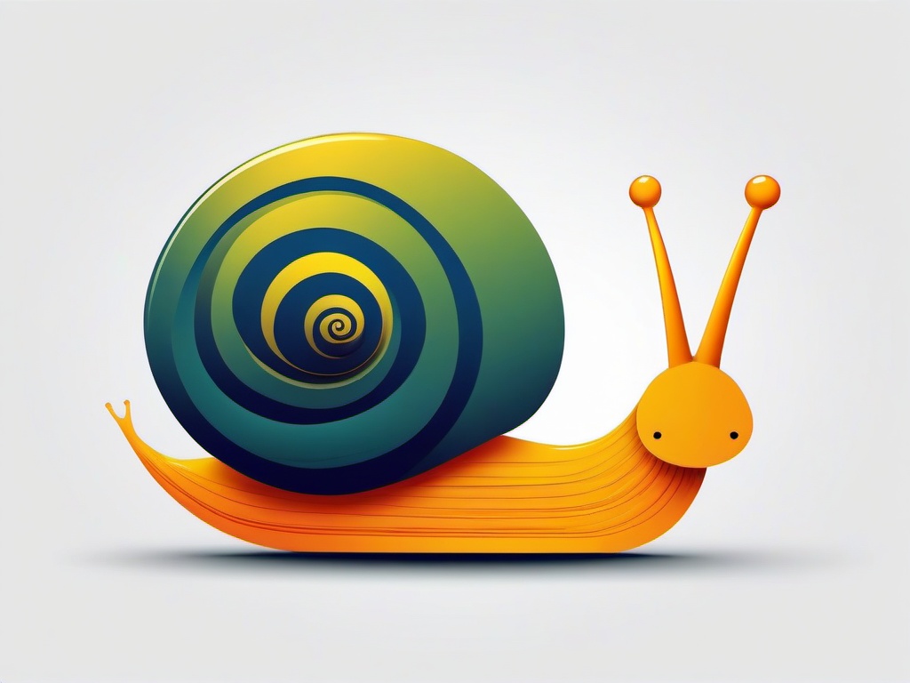 Snail cartoon  minimal, white background