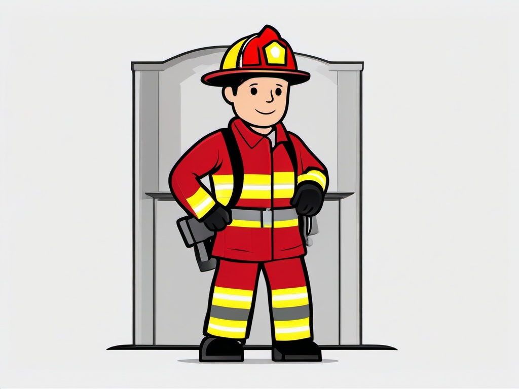 Fireman clipart - fireman at a safety seminar  vector clipart