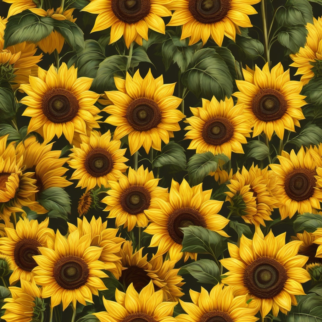 Yellow Background - Sunflower Fields in the Heart of Tuscany  wallpaper style, intricate details, patterns, splash art, light colors