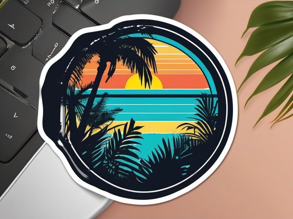 Steel Drum Sticker - Infusing tropical vibes with the bright and resonant steel drum, , sticker vector art, minimalist design