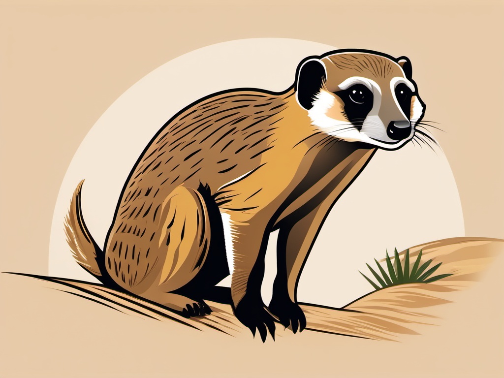 Meerkat clipart - Small, social mongoose in arid regions, ,vector color clipart,minimal