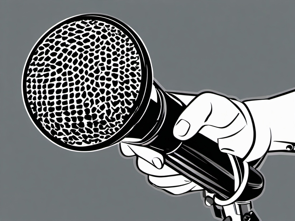 Microphone clipart - handheld microphone during a speech  