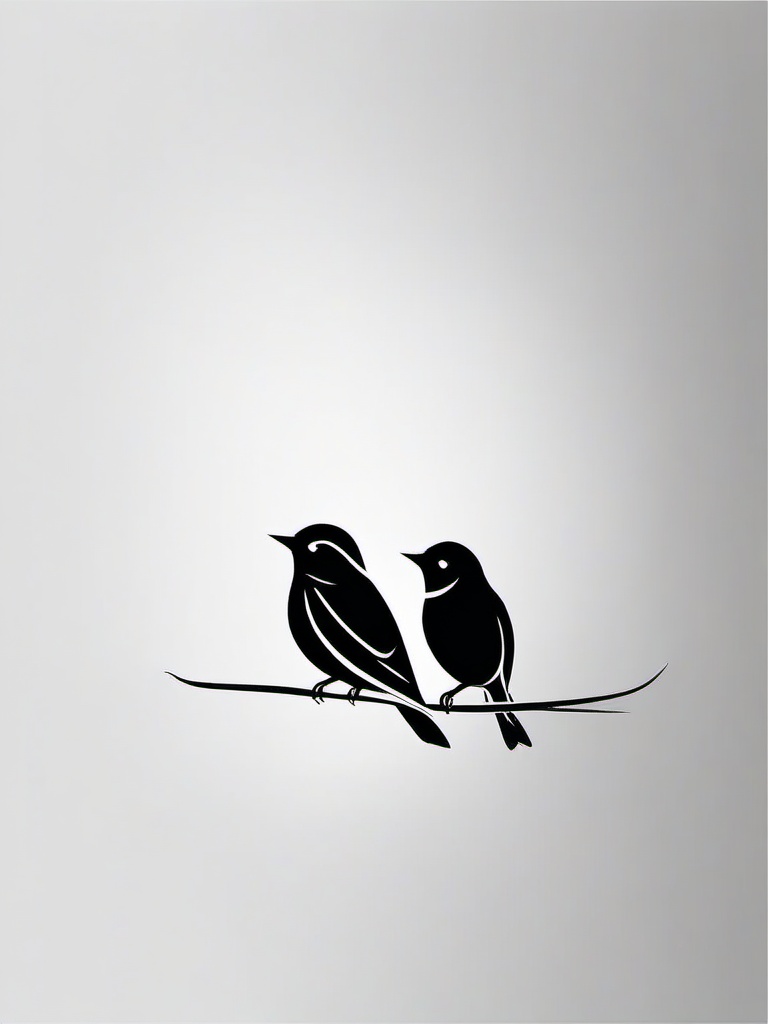 Tattoo 3 Little Birds - Tattoo of three small birds  minimalist tattoo design, white background