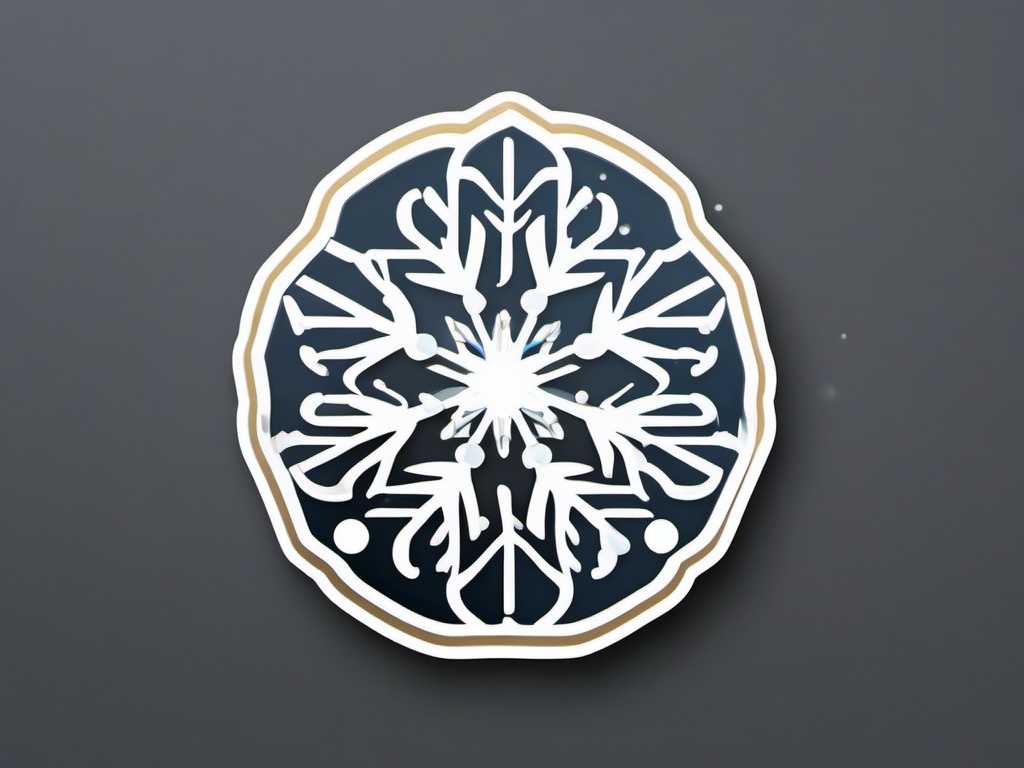 Snowflake Sticker - Capture the beauty and uniqueness of snowflakes with this delicate winter-themed sticker, , sticker vector art, minimalist design