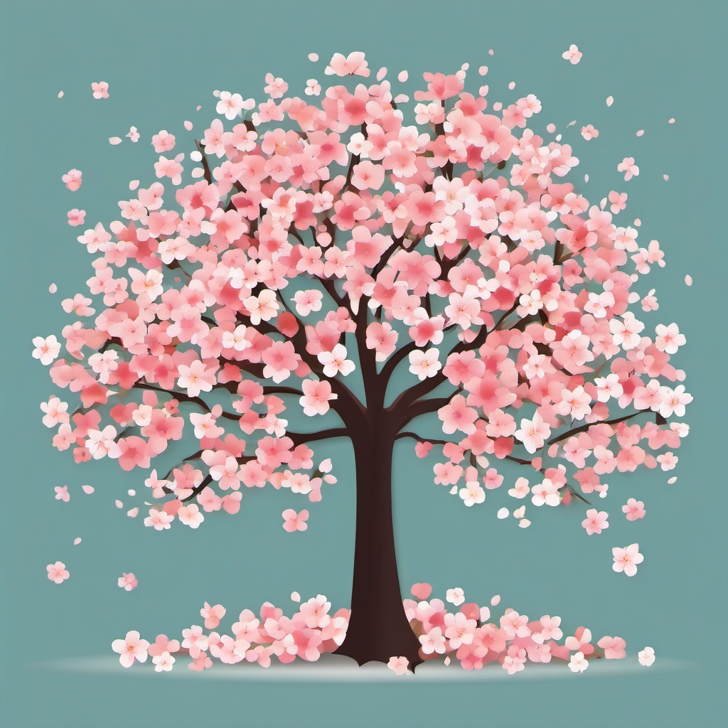 Flowering Tree clipart - A tree covered in blossoms, ,vector color clipart,minimal