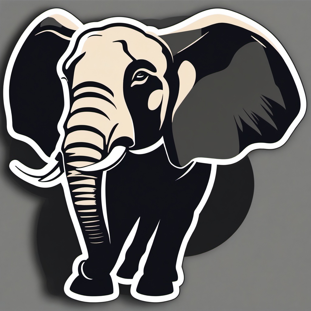 Elephant Sticker - A trumpeting elephant with big ears, ,vector color sticker art,minimal
