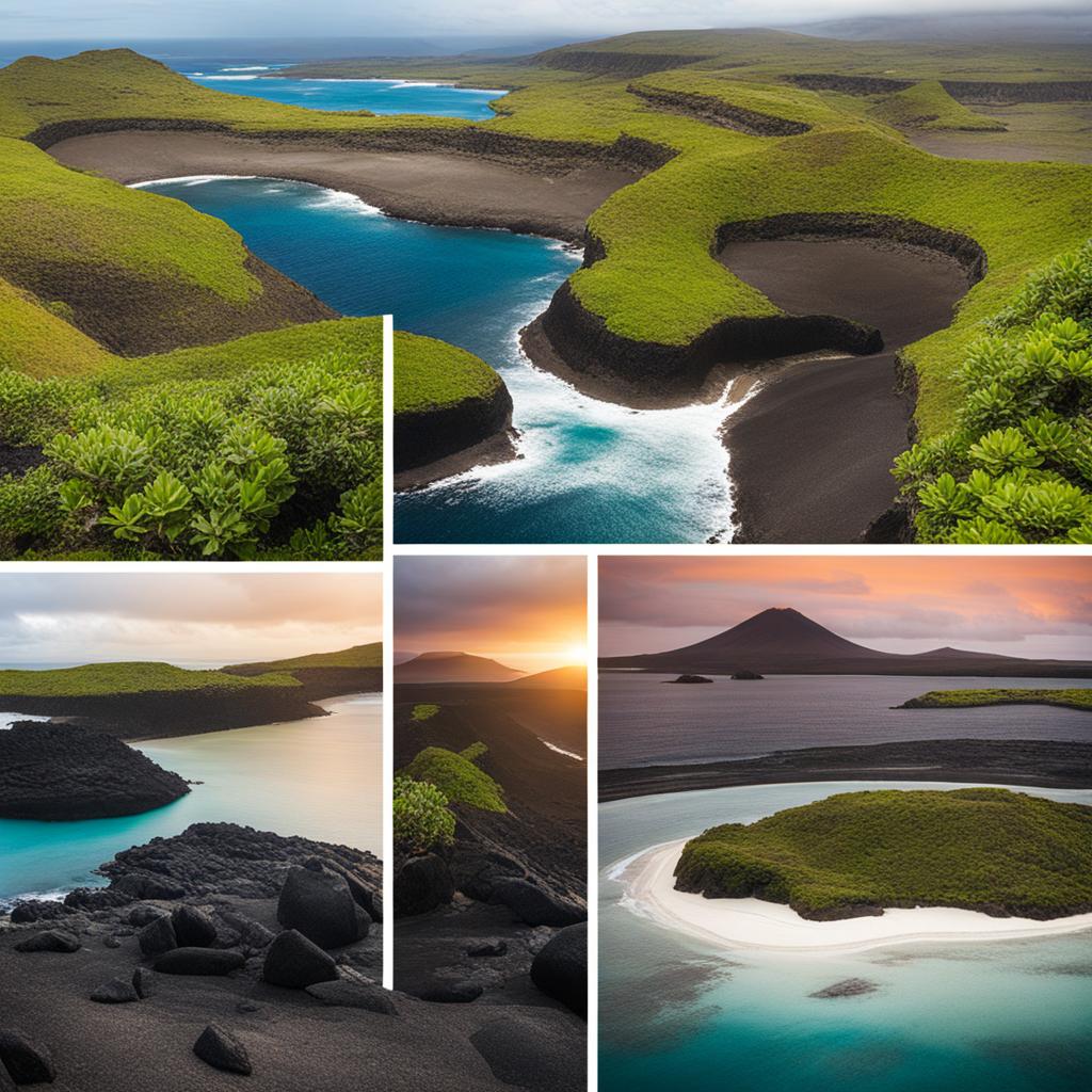 galápagos islands - depict the unique and diverse landscapes and wildlife of the galápagos islands. 