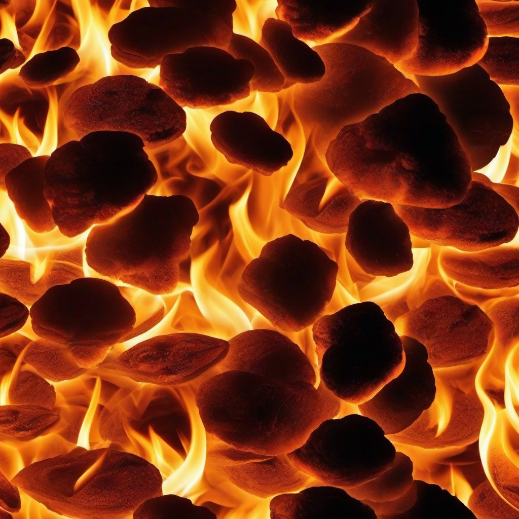 Fire Wallpaper - Flames burning with smoldering coals  background wallpaper