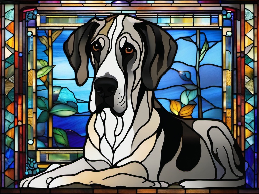 Stained Glass Great Dane - Great Dane with gentle demeanor  