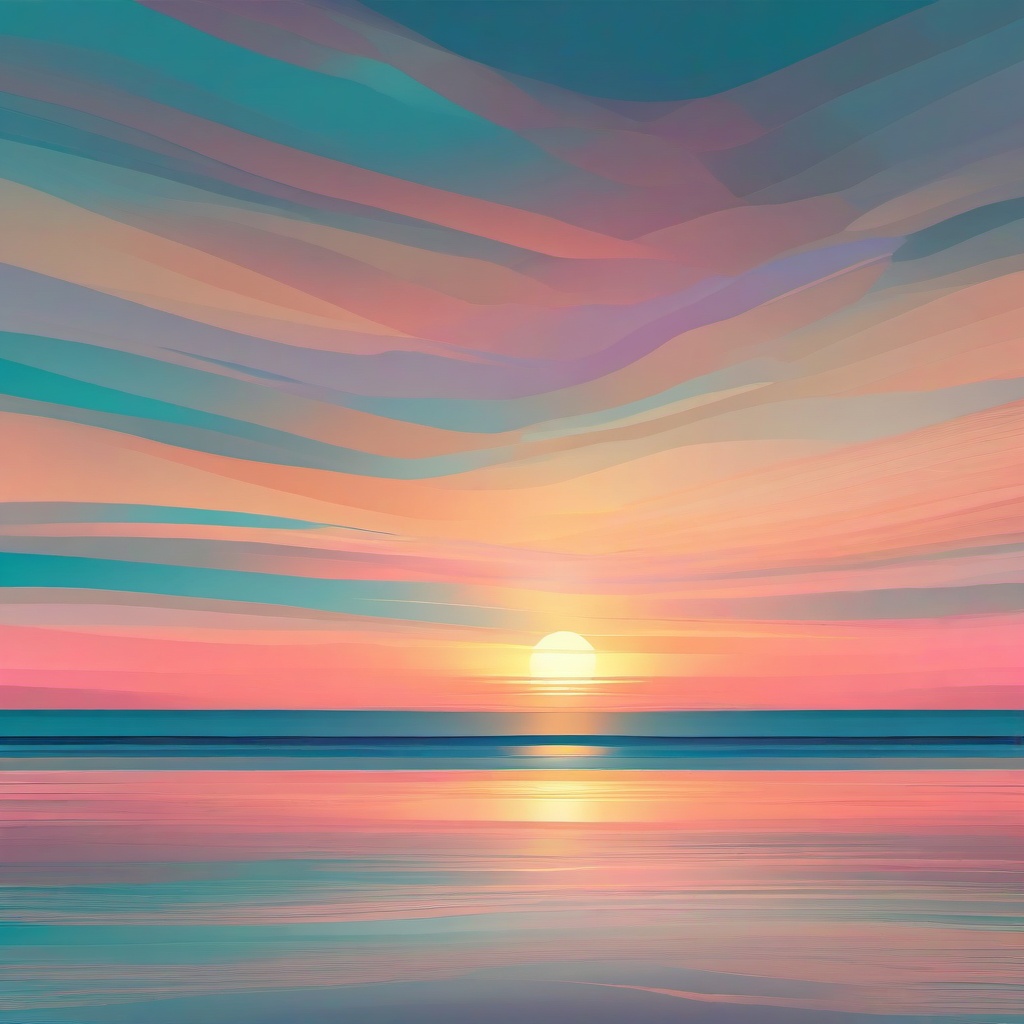 Light Background - Pastel Sunset at the Beach wallpaper, abstract art style, patterns, intricate