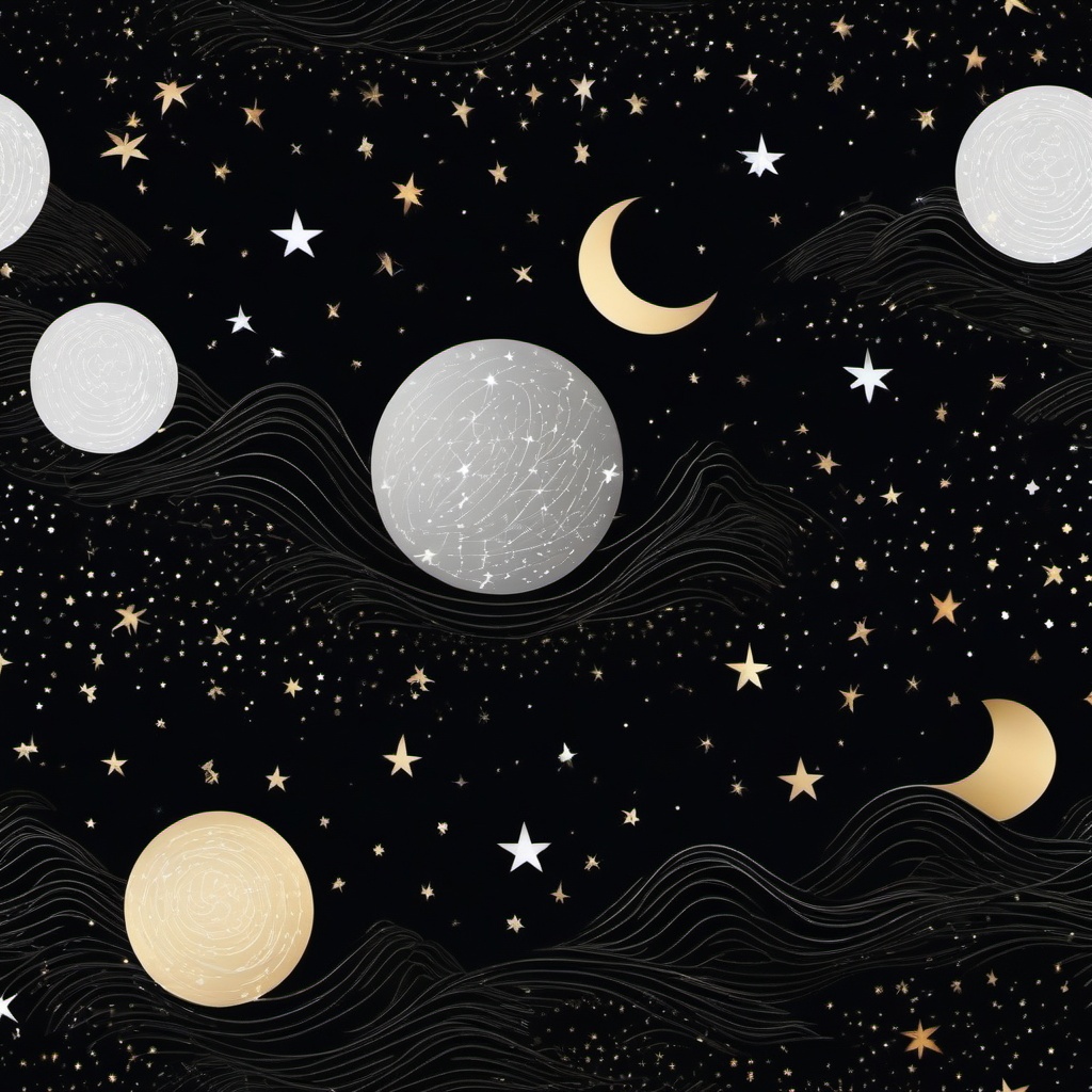 Starry Night Sky Black Background intricate details, patterns, wallpaper photo