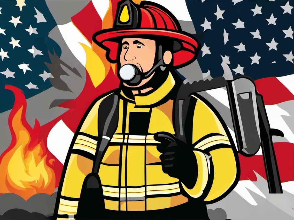 Fireman clipart - fireman responding to alarms  vector clipart