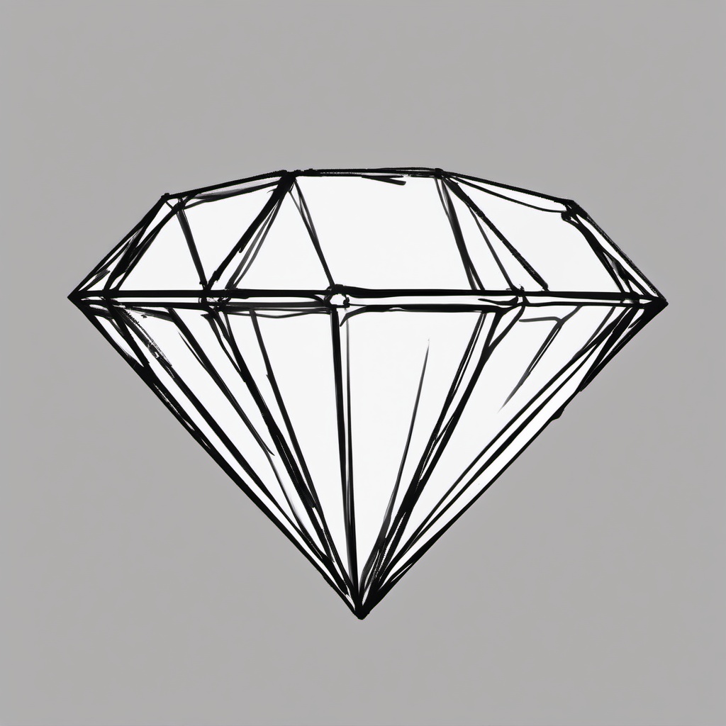 sketch of a diamond  minimal rough sketch scribbles,doodles,black and white