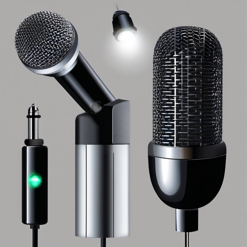 Microphone clipart - microphone with LED lights  