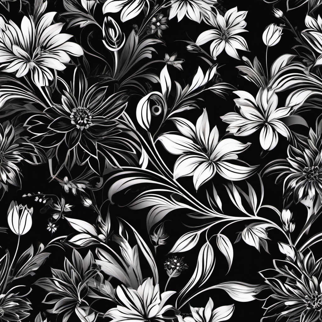 Black Wallpaper Flower Design  ,desktop background wallpaper