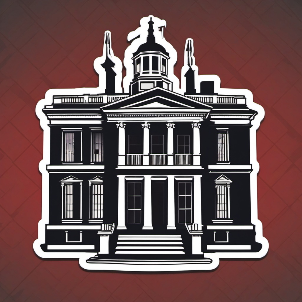 Independence Hall sticker- Historic building where the Declaration of Independence was debated and adopted, , sticker vector art, minimalist design