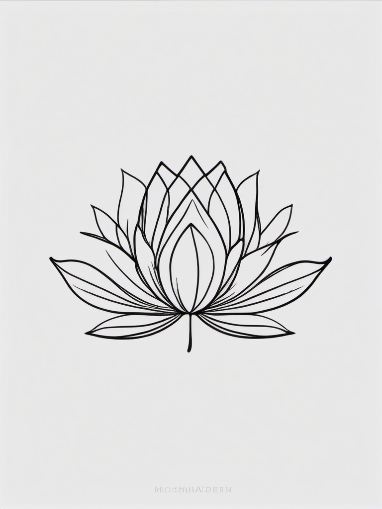 Lotus Tattoo - Tattoo specifically featuring the lotus flower design.  simple color tattoo,minimalist,white background