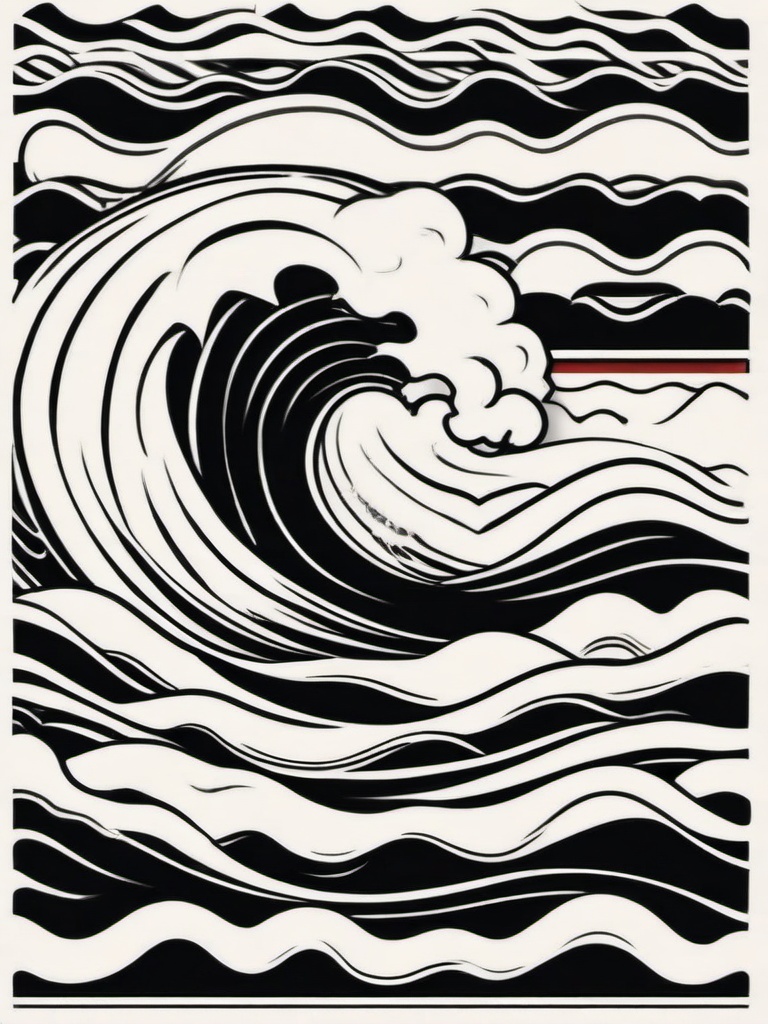 American Traditional Wave Tattoo - Classic and timeless, drawing from traditional American tattoo styles with a wave motif.  simple tattoo design