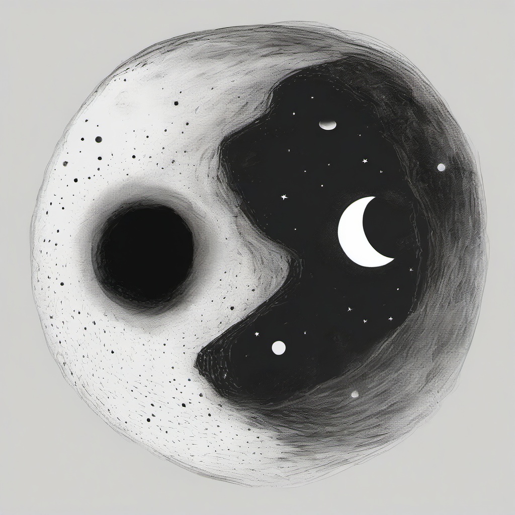 drawing of a moon with craters  minimal rough sketch scribbles,doodles,black and white