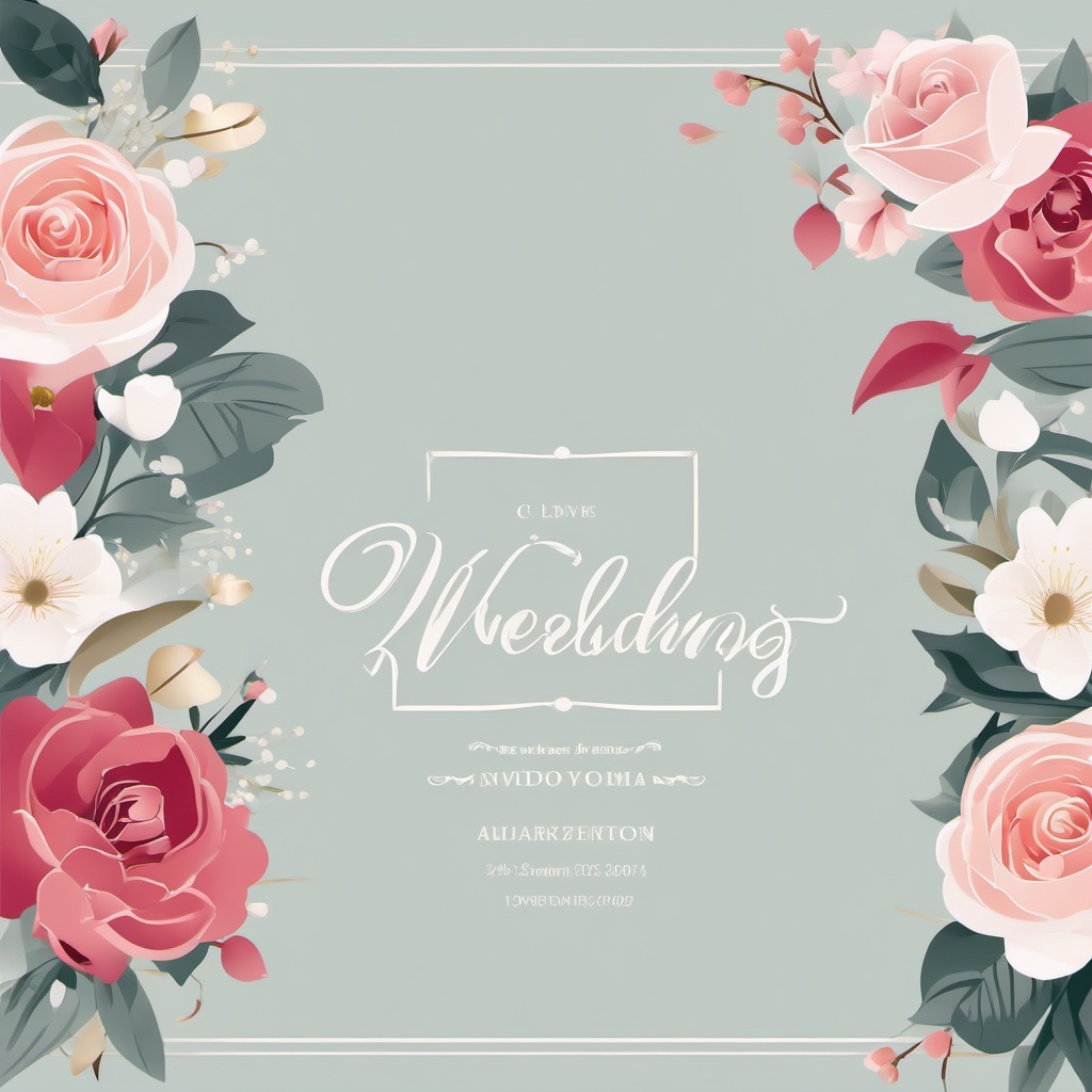 Wedding Invitation clipart - Stylish wedding invitation card, ,vector color clipart,minimal