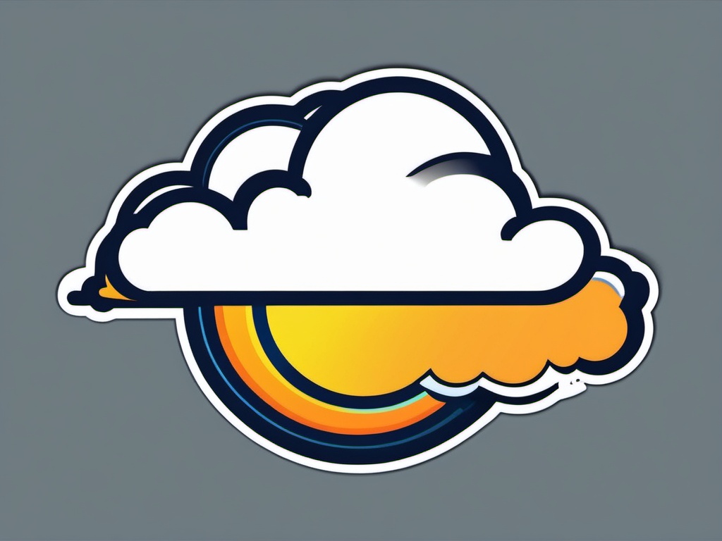 Cloud with sun and rain sticker- Changing weather, , sticker vector art, minimalist design