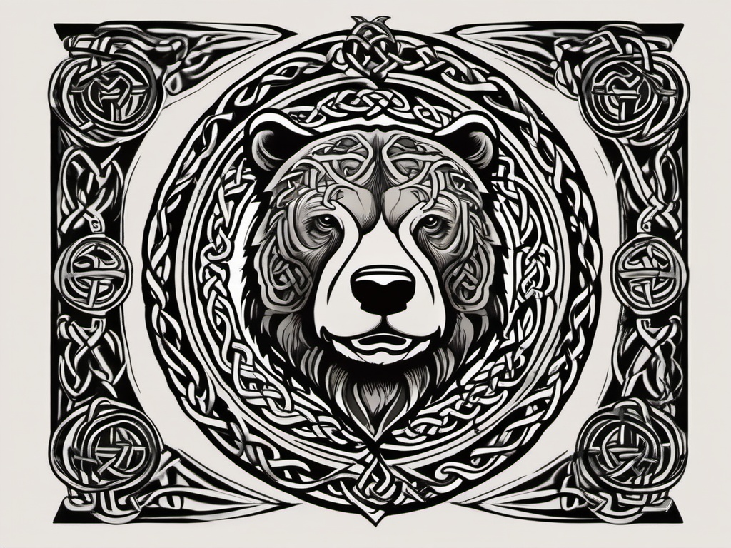 celtic bear tattoo  simple vector color tattoo