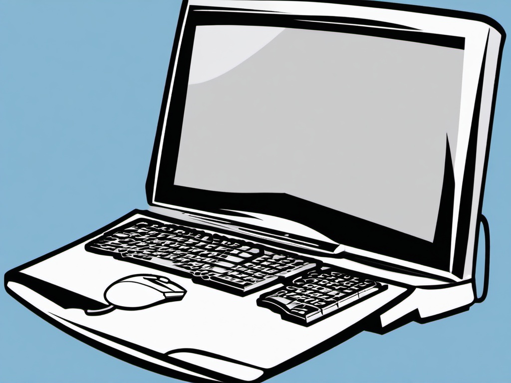 Computer clipart - computer with a keyboard and mouse  