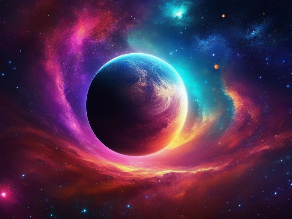 Space Background - Deep Space Exploration at NASA wallpaper splash art, vibrant colors, intricate patterns