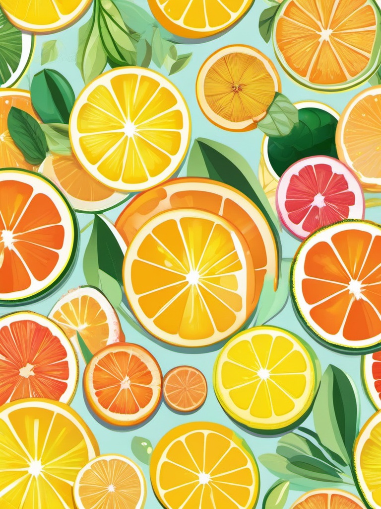 Citrus Sticker - Bright and refreshing, a citrus-colored explosion of flavor, , sticker vector art, minimalist design